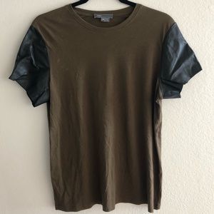Vince tshirt with leather sleeves